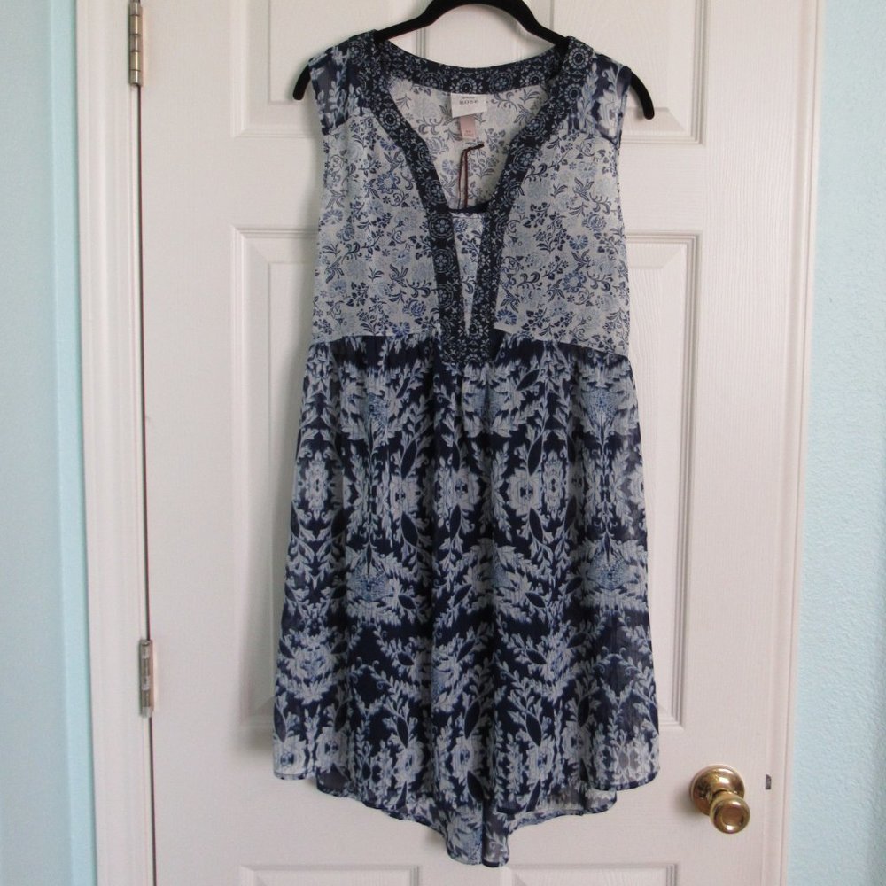 Knox Rose XS Blue/White Lined Dress